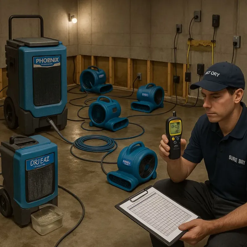 Structural Drying and Dehumidification process in West Carroll Parish, LA